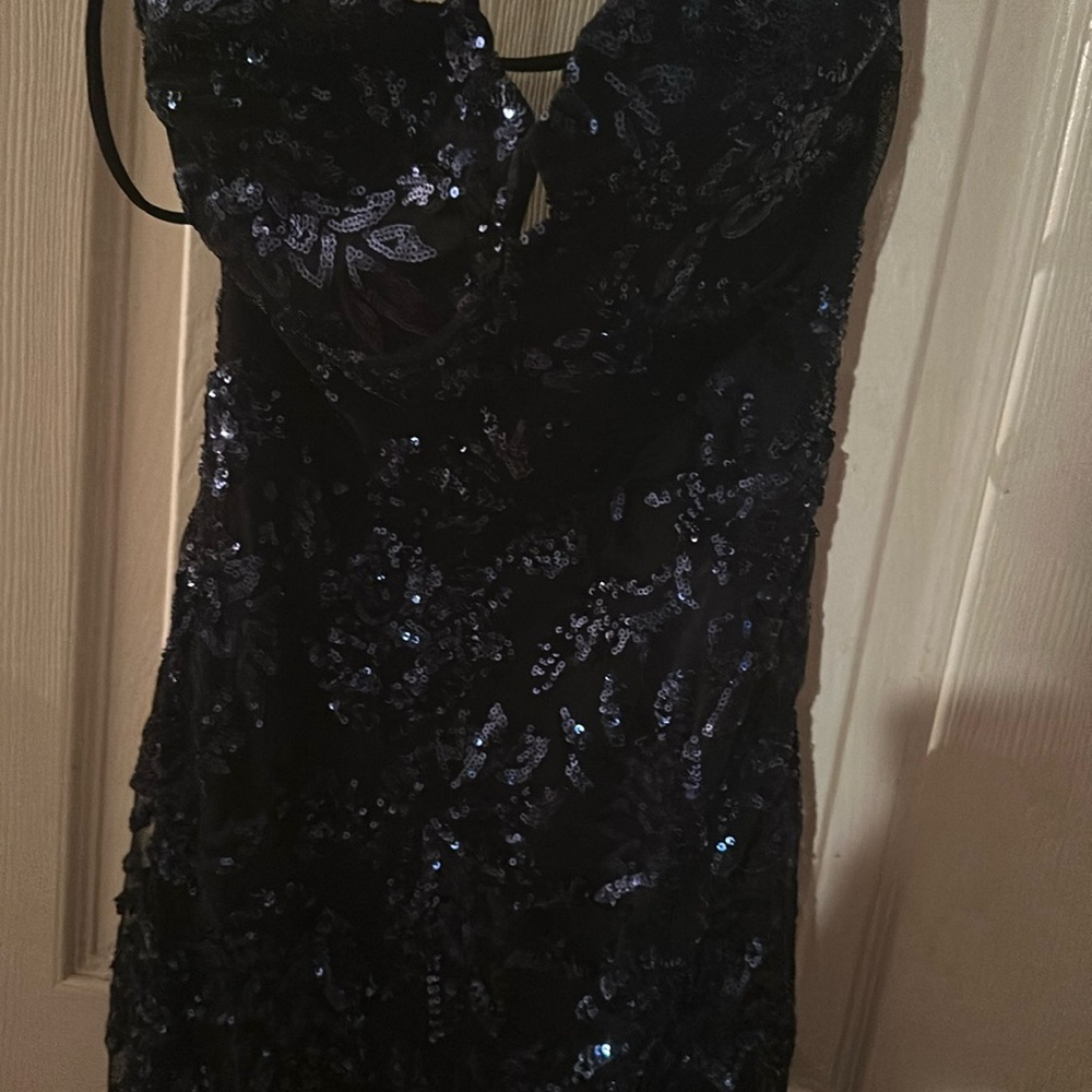 NWT Windsor Navy Blue Sparkle Prom Dress - Picture 3 of 3